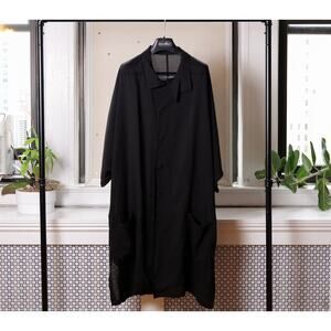 Yohji Yamamoto "Y" FEMME Black Draped Crepe de Chine Long Dress (Size 3)
